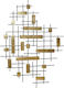 Espiel Διακοσμητικό Τοίχου από Μέταλλο Γεωμετρικό Μαύρο/Χρυσό 70x3.5x99cm