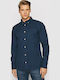 Long-sleeved Cotton Shirt Navy Blazer