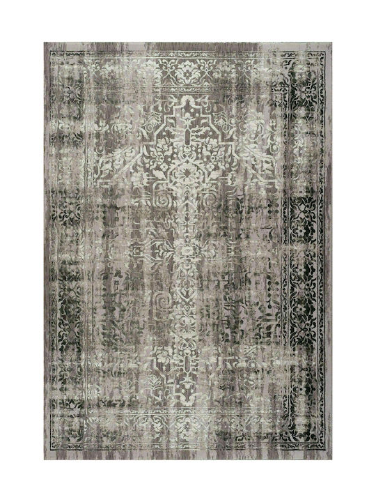 Balsan Damask Rug Rectangular Grey Black