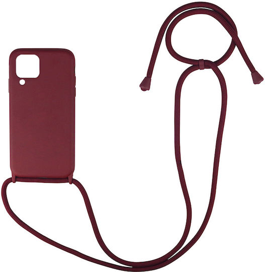 Sonique CarryHang Back Cover Silicone 0.5mm with Strap Burgundy (Galaxy A22 4G)