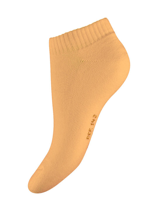 Walk Damen Einfarbige Socken Gelb 1Pack