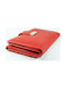 Large Leather Women's Wallet Red