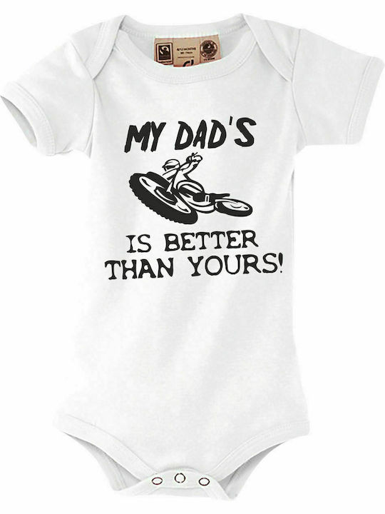 Baby Bodysuit "My Dad's Bike is Better than Yours", White