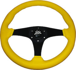 Simoni Racing Autolenkrad Barchetta Pu Drei-Speichen Schwarz/Gelb