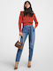 Women's Long Sleeve Crop Sweater Orange