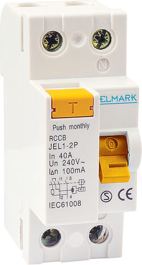 Elmark JEF Phase 2-Pole Earth Leakage Relay 32A 230V 40733JEF