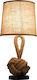 Led7 Naval Vintage Tischlampe aus Seil für E27 Fassung mit Beige Schirm und Braun Fuß