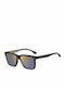 Herren Sonnenbrille mit Schwarz Kunststoff Gestell und Braun Spiegel Linse