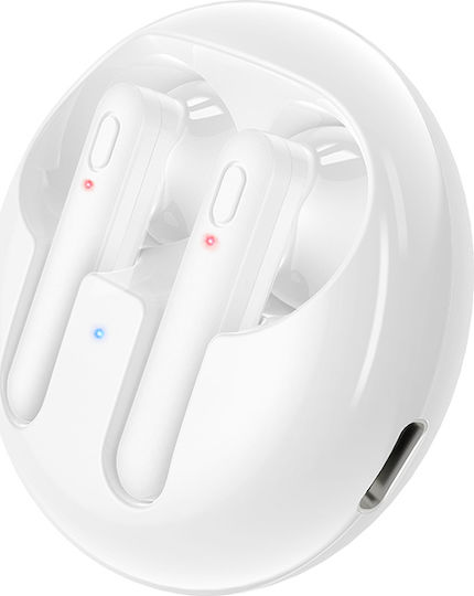 Borofone BW08 Luxury Earbud Bluetooth Handsfree Ακουστικά με Θήκη Φόρτισης Λευκά