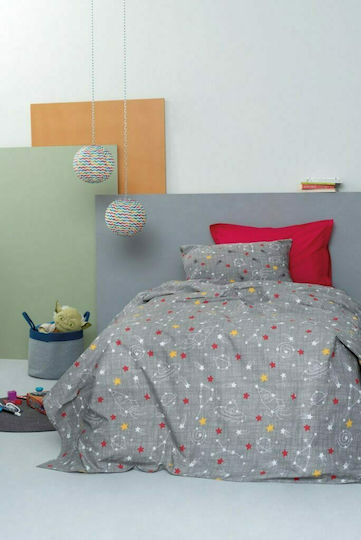 Palamaiki Kinder Vorhang Leuchtend Luminous Comet mit Borte Gray 170x260cm