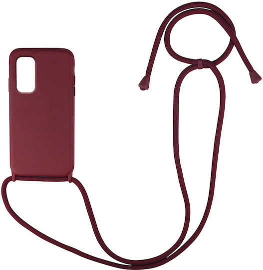 Sonique CarryHang Задна корица Силикон 0.5мм с Каишка Бордо (Galaxy S20)