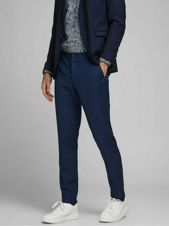 Jack & Jones Ανδρικό Παντελόνι Κοστουμιού σε Slim Εφαρμογή Μπλε