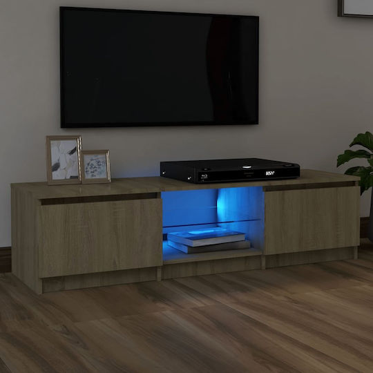 TV-Ständer mit LED-Beleuchtung Sonoma M140xT40xH35.5cm