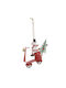 Hängender Schneemann Ornament Metallisch Rot 5x12cm