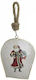 Hängender Glocke Metallisch Weiß 13x15cm