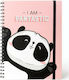 Legami Milano I am Pandastic Notebook Spiral A4 with Elastic Pink