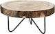 Round Solid Wood Coffee Table Natural L30xW30xH14cm