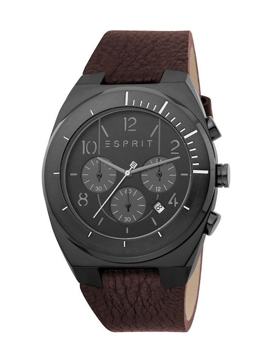 Esprit Strike Chrono Uhr Batterie mit Lederarmband