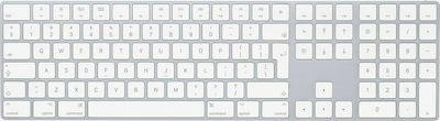 Apple Magic Keyboard With Numeric Keypad Ασύρματο Bluetooth Πληκτρολόγιο Αγγλικό US Ασημί