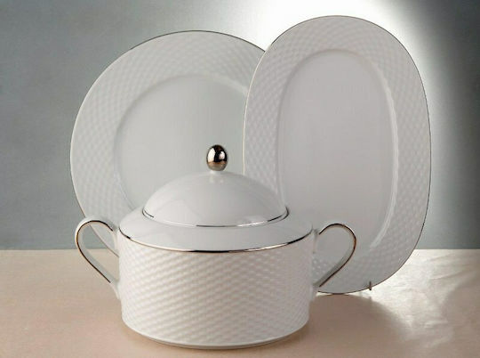 Cryspo Trio Polo Suppenterrine aus Porzellan Platin 1pcs