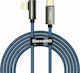 Baseus Legend Elbow Împletit / Unghi (90°) USB-C la Cablu Lightning 20W Albastru 2m (CACS000303)