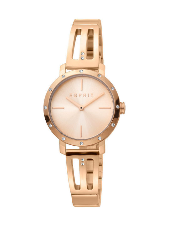 Esprit Lorella Γυναικείο Ρολόι 28mm Μπαταρίας με Ροζ Χρυσό Μεταλλικό Μπρασελέ