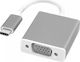 CyberPro Metal Shell 4K 30HZ Converter USB-C male to VGA female Silver 1pcs