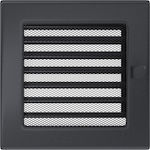 Kratki Square Fireplace Air Shutter Gray 17x17cm