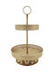 Zaros Metallic Dessert Tower Stand with 2 Tiers Gold Ø36cmxY60cm