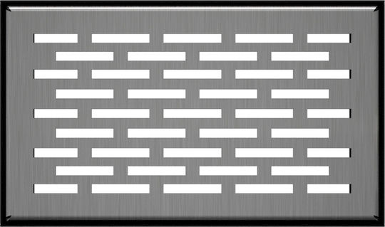 Kratki Rectangular Fireplace Air Shutter Inox 17x11cm
