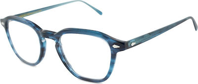 Moscot Vantz Plastic Eyeglass Frame Blue Ink