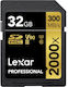 Lexar Professional 2000X SDHC 32GB Class 10 U3 V90 UHS-II