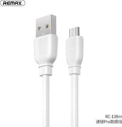 Remax Suji Pro 2 RC-138m Regular USB 2.0 σε micro USB 1m Λευκό