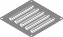 M8057B Τετράγωνη Περσίδα Τζακιού 12x12cm Inox