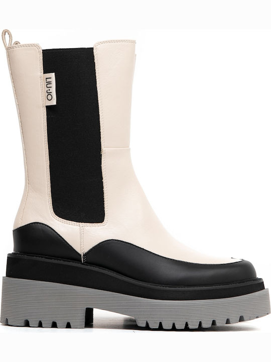 Liu Jo Leather Women's Chelsea Boots with Mediu...