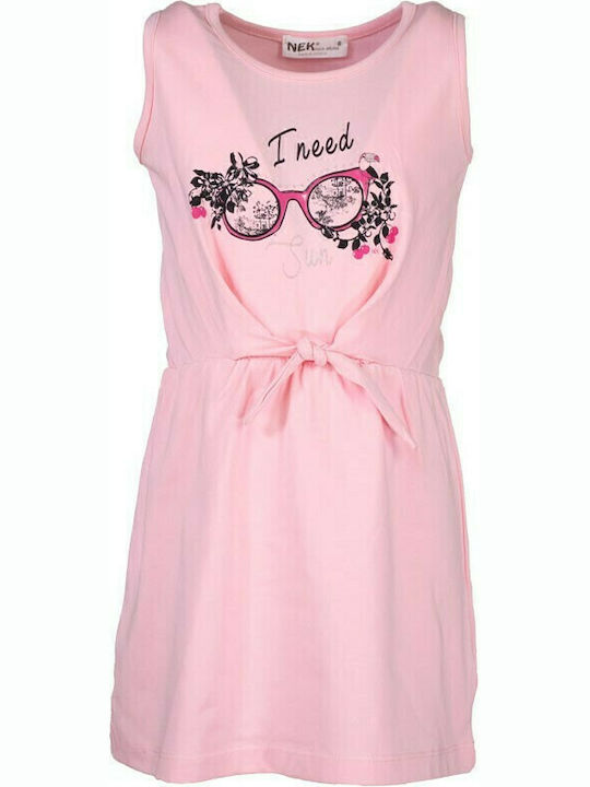 Nek Kids Wear Παιδικό Φόρεμα Αμάνικο Ροζ