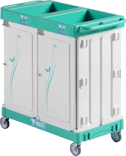 TTS Cleaning Хотелско Пластмасов Количка за Камериерка с Размери Ш98xД55xВ102см. Сив 1бр