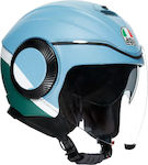 AGV Orbyt Multi Block Matt Iron Blue/Green/White Motorradhelm Jet 1280gr 4821A2L0-010