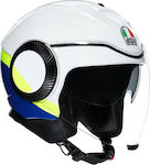 AGV Multi Block White/Blue/Yellow Fluo Motorradhelm Jet 1280gr 4821A2L0-012