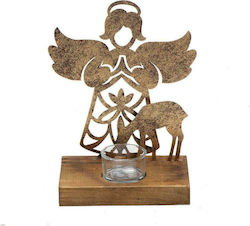 Espiel Christmas Wooden Figure Cherub Gold Height 21.5cm