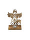 Espiel Christmas Wooden Figure Cherub Gold Height 21.5cm
