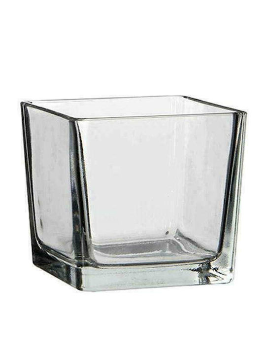 Atmosphera Lotty Candle Holder suitable for Tealights Glass Transparent 12x12x12cm 1pcs