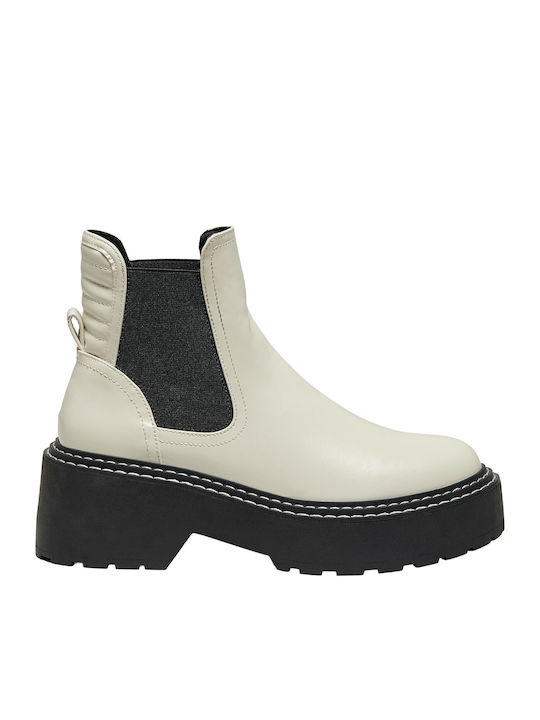 Bossi2 Damen Chelsea Stiefeletten Off White