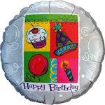 Balloon Foil Birthday-Celebration Round Multicolour 45cm