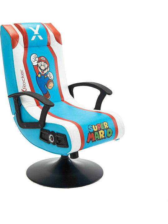 X-Rocker 2.1 Pedestal Gaming Chair Leatherette Mario Edition - Royal Blue