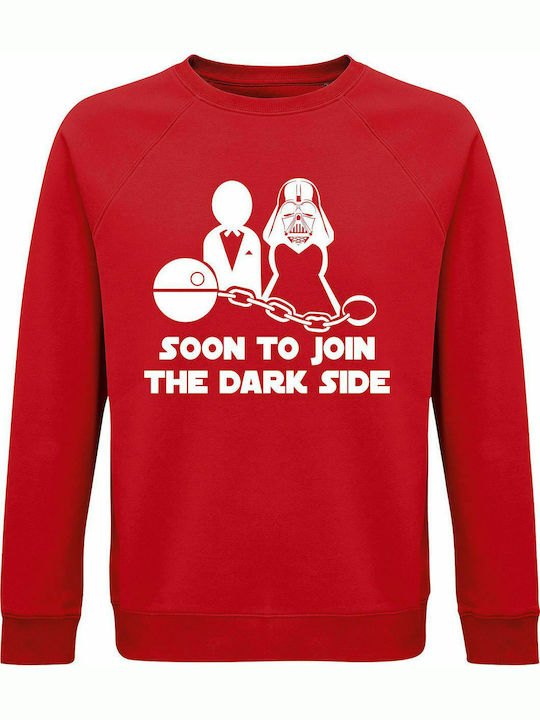 Sweatshirt unisex, Organic "Soon to Join the Dark Side, Star Wars Marriage", Red