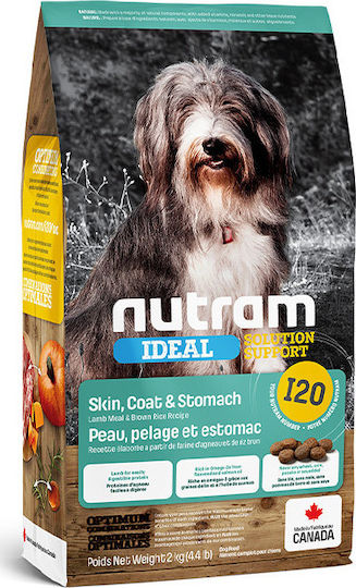 Nutram I20 Ideal Solution Support Skin, Coat & Stomach 2kg Dry Food for Adult Medium Breed Dogs with Lamb and Brown rice