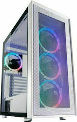 LC-Power Gaming 802W White Wanderer X Midi Tower Computer Case with Window Panel and RGB Lighting White