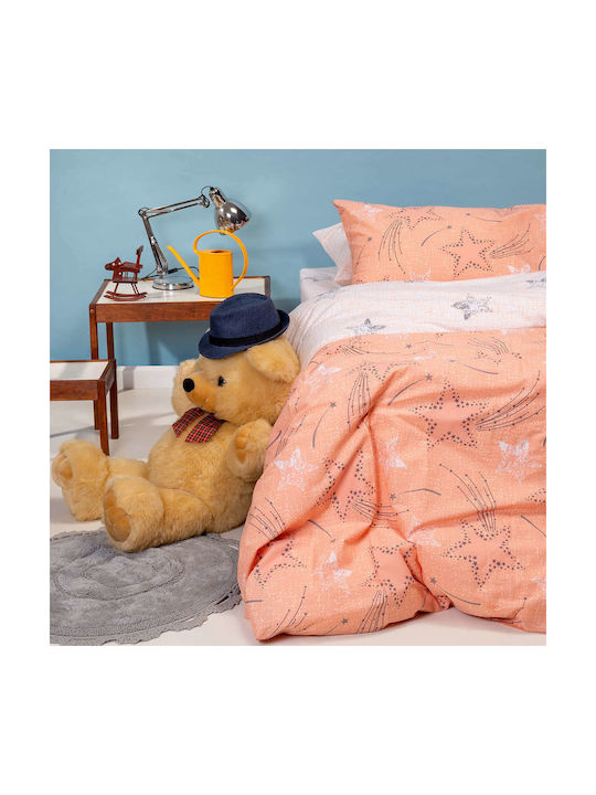 Melinen Star Girl Kids Duvet Cover Single Cotton Orange 165x245cm