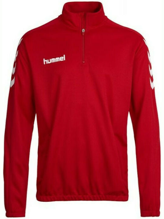 Hummel Core Ανδρική Μπλούζα με Φερμουάρ Μακρυμάνικη Κόκκινη